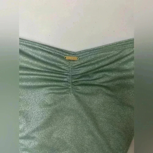 Hollister Ruched Shimmer Side Tie V-cut Bottoms XXL NWT - Picture 5 of 6